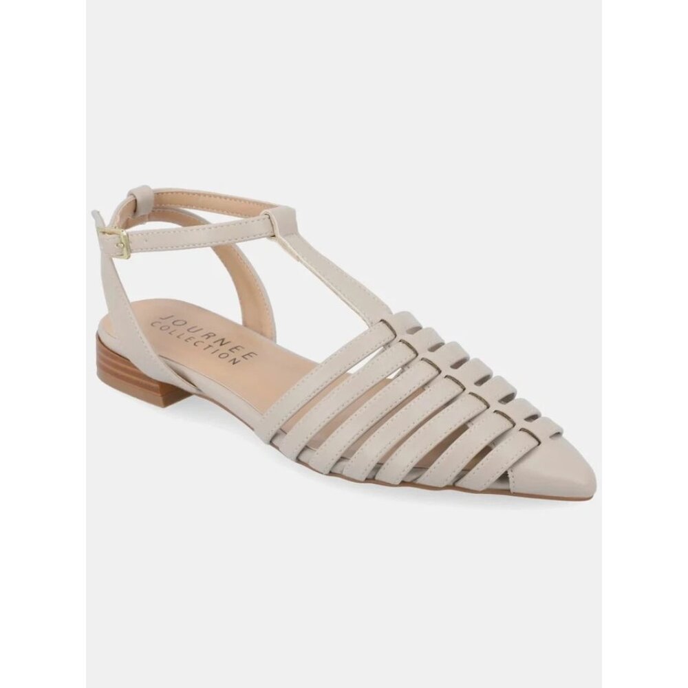 Journee Collection Alivia Pointed Toe Flats Block Heel Womens Size 8.5 M Gray - Picture 3 of 6